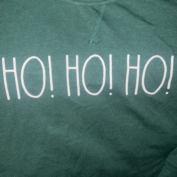 Rae Dunn Women’s "HO! HO! HO!" Green Christmas Sweatshirt/Pullover | NEW/NWT - Picture 4 of 7